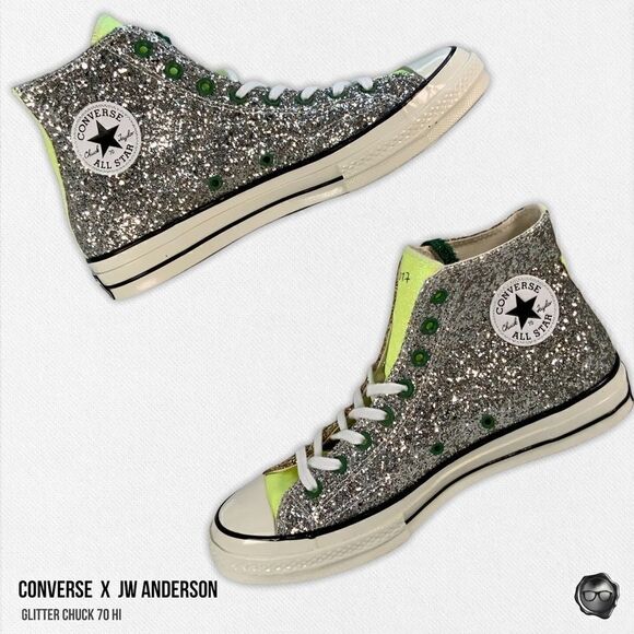 CONVERSE x JW ANDERSON GLITTER GUTTER CHUCK 70 HIGH TOP SNEAKER MEN’S SIZE 10.5 - Picture 3 of 15